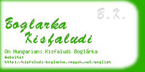 boglarka kisfaludi business card